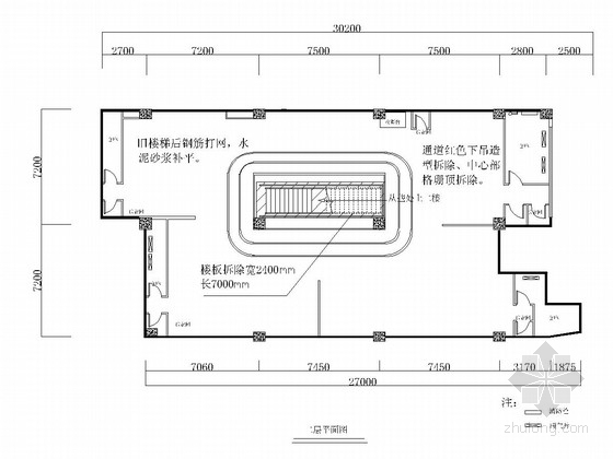 楼板开洞加固施工图-平面图 