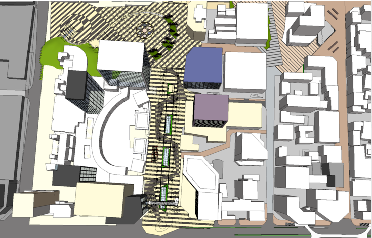 商业街室外改造施工方案资料下载-现代风格商业街改造项目SU模型