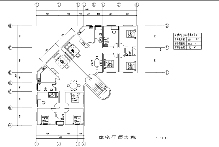 86种小区住宅户型平面装修施工图（86张）-住宅平面方案