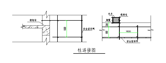 润富国际落地式脚手架专项施工方案-柱连接图