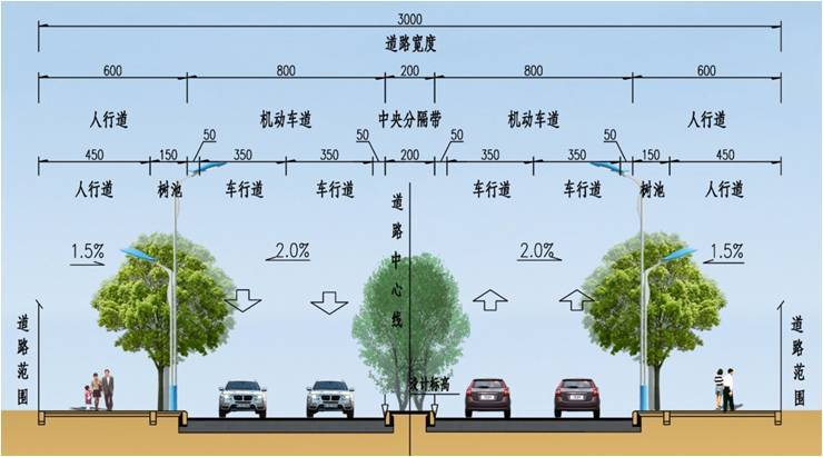 17km县城一级公路环线主干路初步设计审查汇报及外业验收汇报321页PPT-路基 30m断面