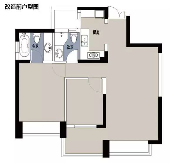 莫兰迪色小户型资料下载-70㎡小户型改造，简约实用的软装设计