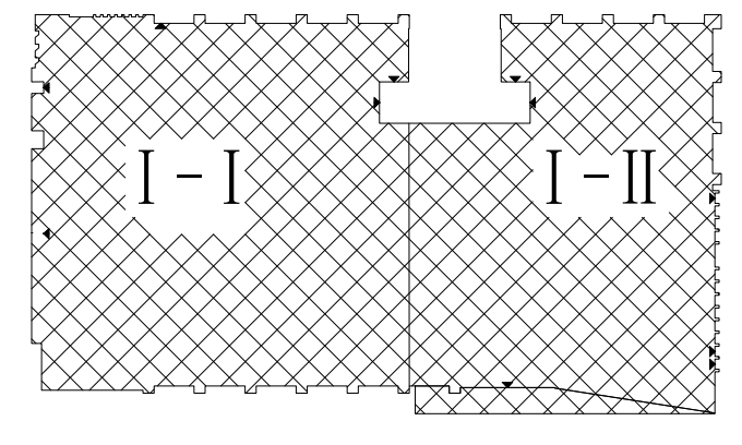 [邯郸]框架结构学校食堂及服务楼施工技术标（582页）-08食堂根据后浇带设置情况为Ⅰ-Ⅰ区和Ⅰ-Ⅱ区两个分区。