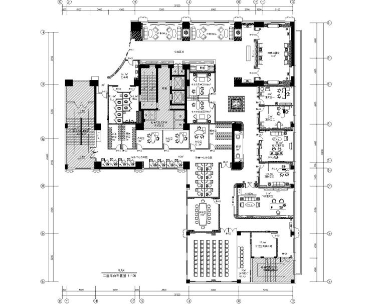 装修室内图片资料下载-建行支行管理中心室内装修CAD施工图