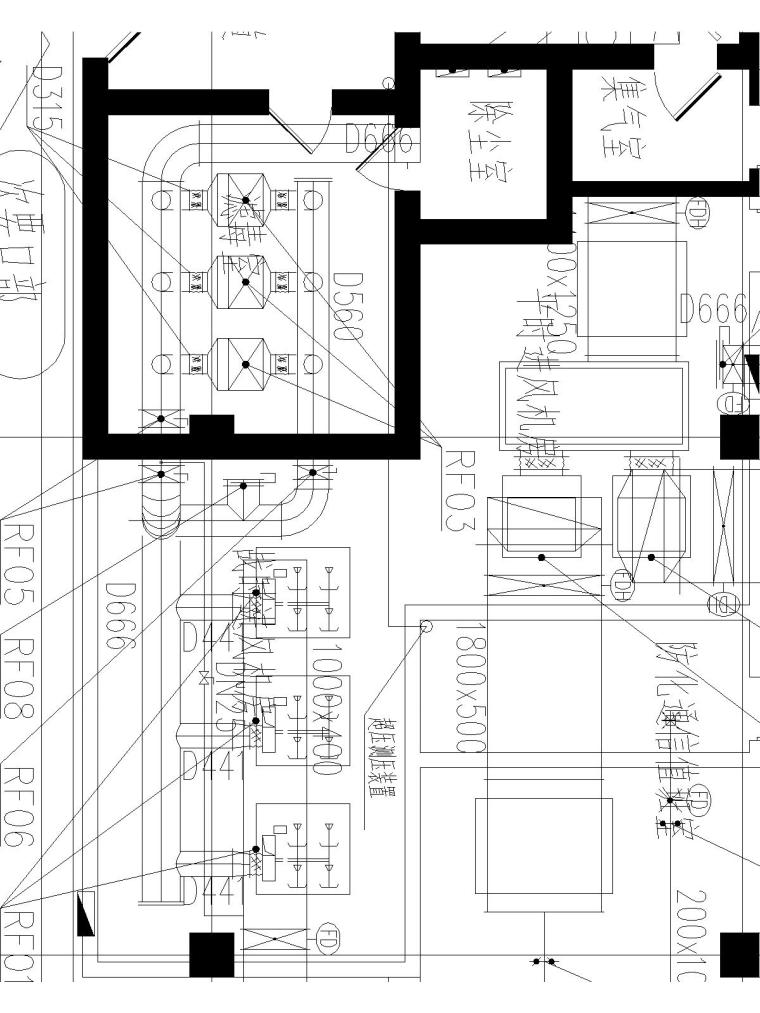 [浙江]金华职业技术学院图书信息中心暖通初步设计-地下室平面图