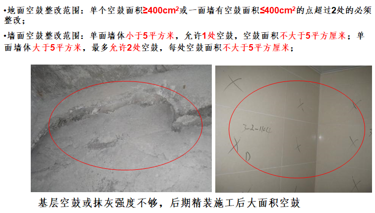 精装工程土建移交管理（图文）-地面空鼓整改范围