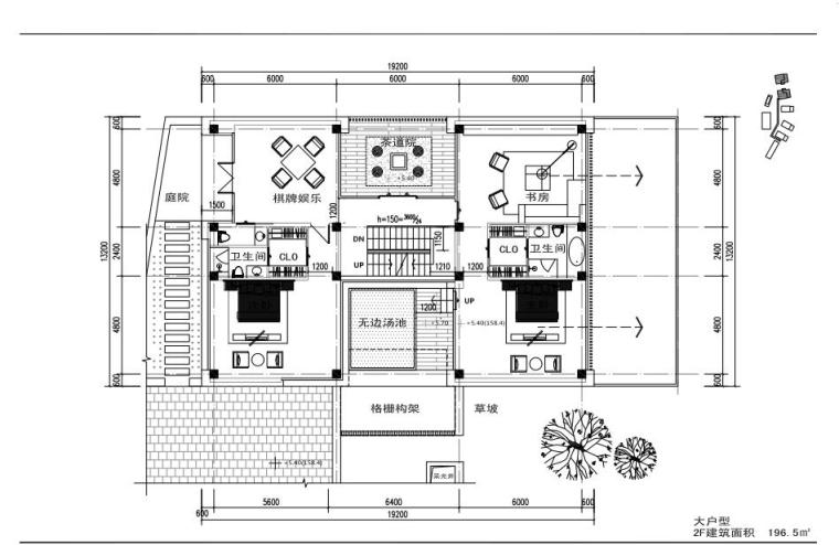 [浙江]森林温泉度假区建筑方案设计文本-酒店二层平面图