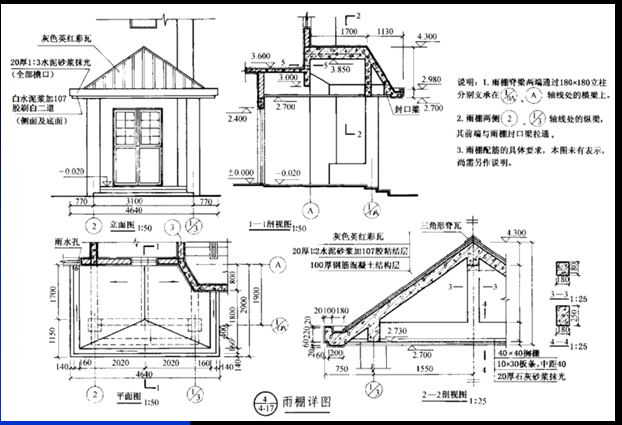 建筑施工图识图精品讲义(149页)-雨棚详图