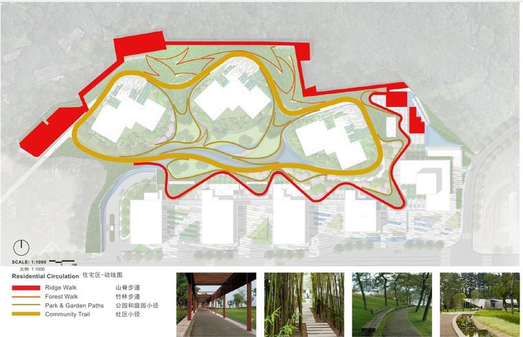 [重庆]某居住区混合用地景观设计方案文本知名景观公司（PDF+64页）-动线分析