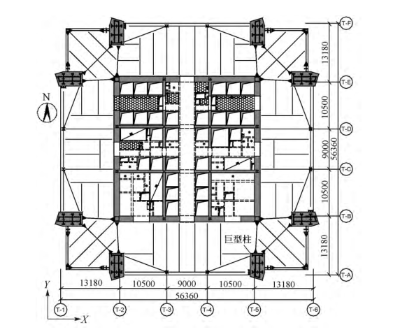 筒体结构建筑图资料下载-平安金融中心巨型斜撑框架⁃伸臂桁架⁃型钢混凝土筒体结构设计