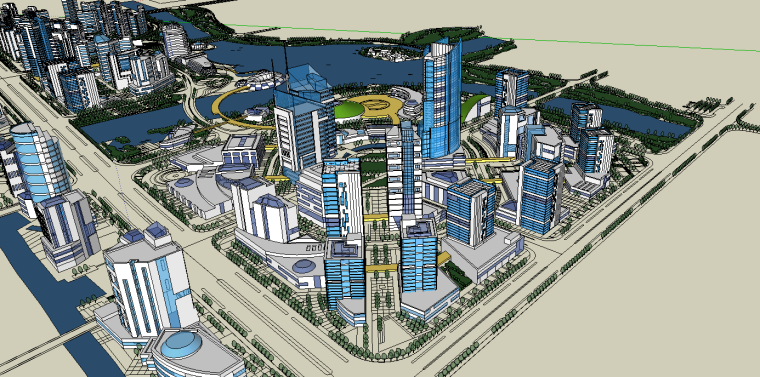 滨海城市规划SU模型-微信截图_20181026183930