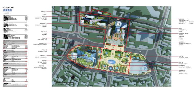 [广东]某广场商业建筑项目总体概念方案文本（PDF+104）-总平面图