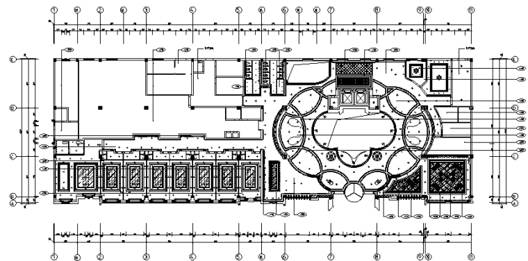 花园酒店项目全套施工图（附效果图）-一层天花平面布置图
