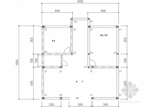 27m两层钢结构仓库资料下载-某两层钢结构别墅结构施工图（含建施）