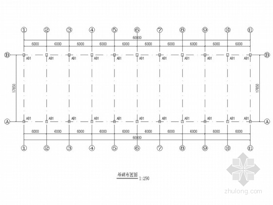 24单层单跨厂房资料下载-17米跨单层单山单跨门式刚架厂房方案图
