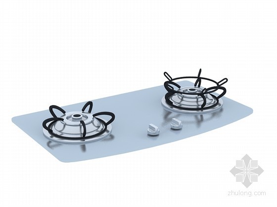 燃气壁挂炉3d模型资料下载-极简燃气灶3D模型下载