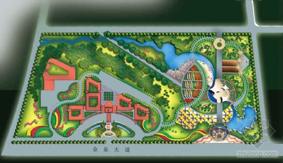 滨海公园景观规划平面图资料下载-某镇政府庭院景观规划设计平面图