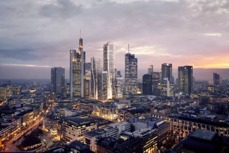 天际线城市设计资料下载-4 座全新的摩天大楼，颠覆法兰克福天际线！！