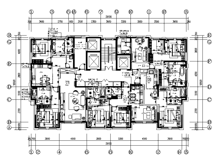 全套酒店施工图cad资料下载-全套现代风格酒店客房设计CAD施工图