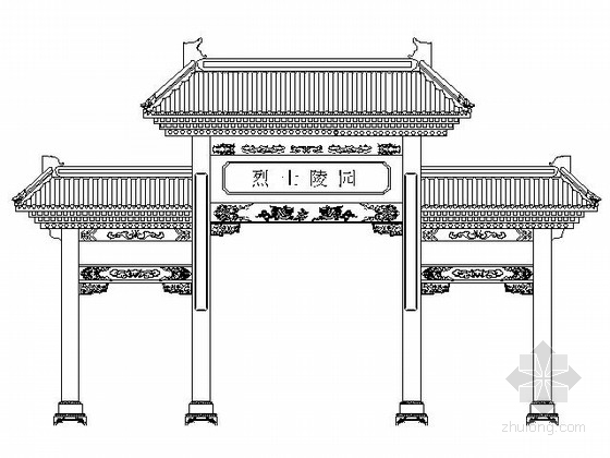 建议牌坊施工图资料下载-某烈士陵园牌坊建筑施工图