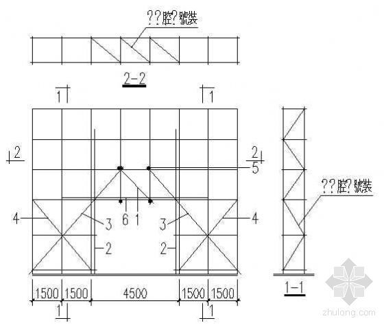 脚手架CAD节点详图资料下载-北京某公寓外脚手架节点详图二