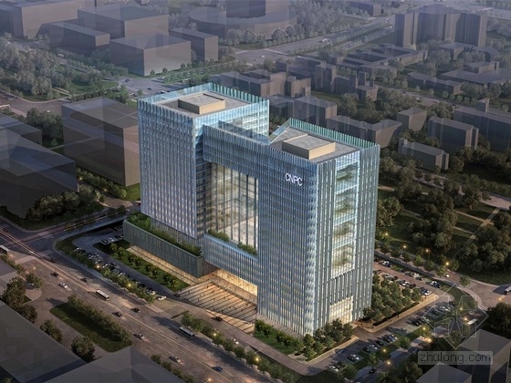 35层超高层办公资料下载-[天津]知名企业35层现代风格办公楼建筑设计方案文本