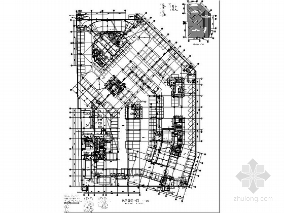 [北京]5层现代风格知名商业广场各层平面施工图-5层现代风格商业广场平面图