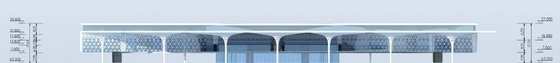 [珠海]双向正交桁架结构沿海城市综合体建筑设计方案文本-双向正交桁架结构沿海城市综合体建筑立面图