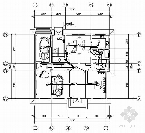 三层别墅桩基础施工图资料下载-某三层别墅强电施工图