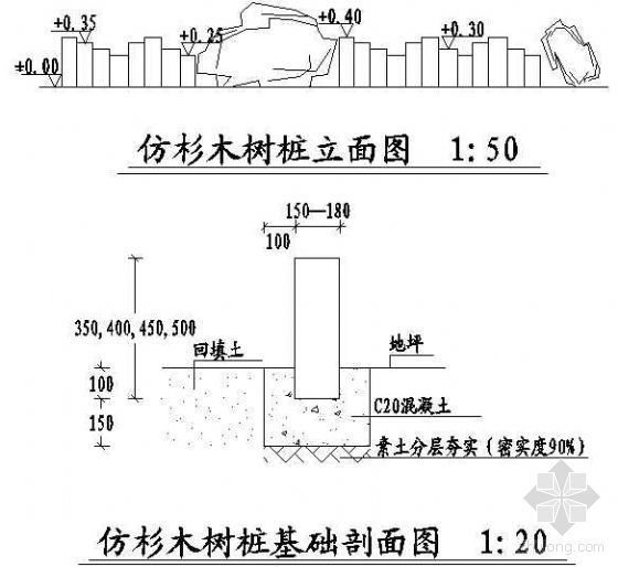 su树桩模型资料下载-仿杉木树桩详图