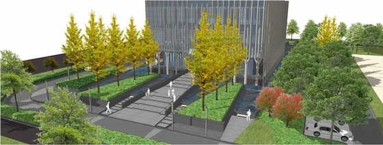 [辽宁]绿地展示中心及会所景观方案设计-展厅前广场效果图