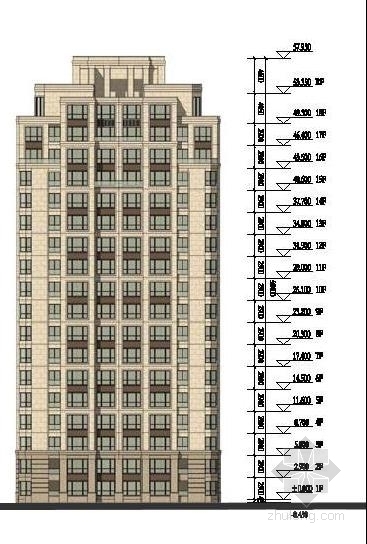 [上海]现代风格高层高级住宅区建筑设计方案文本-现代风格高层高级住宅区建筑立面图