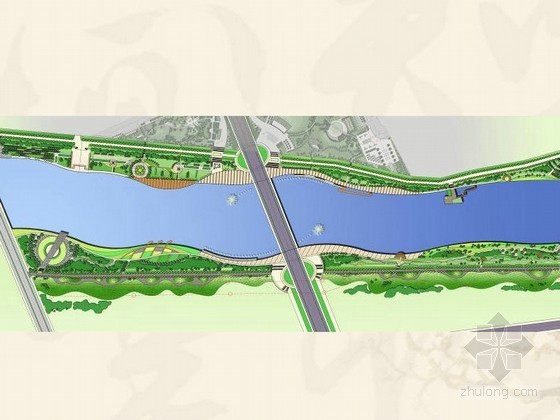 滨水景观带功能分区资料下载-[曲阜]河道滨水景观带规划设计方案