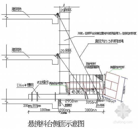 悬挑钢楼梯平台资料下载-高层大厦脚手架施工方案（落地架、槽钢悬挑架）