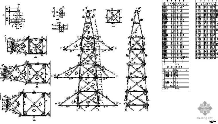 铁塔塔型资料下载-35KV铁塔大样图