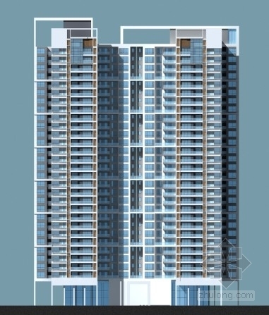 [广东]现代风格住宅区规划及单体设计方案文本（含cad）-住宅区立面图
