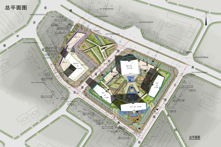 [四川]成都东大街地块居住区规划及建筑设计方案文本（PPT）-总平面图