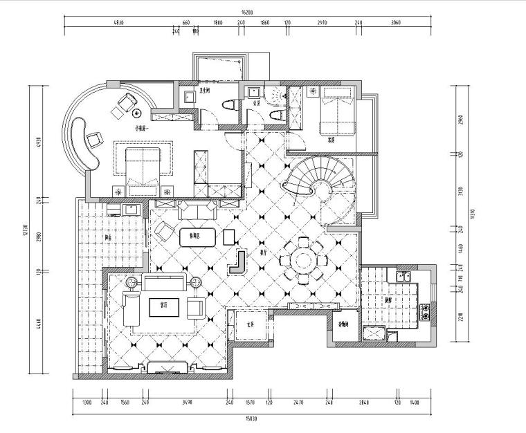 平层复式装修资料下载-远辰山水一号居住区区复式楼施工图设计（CAD+实景图）