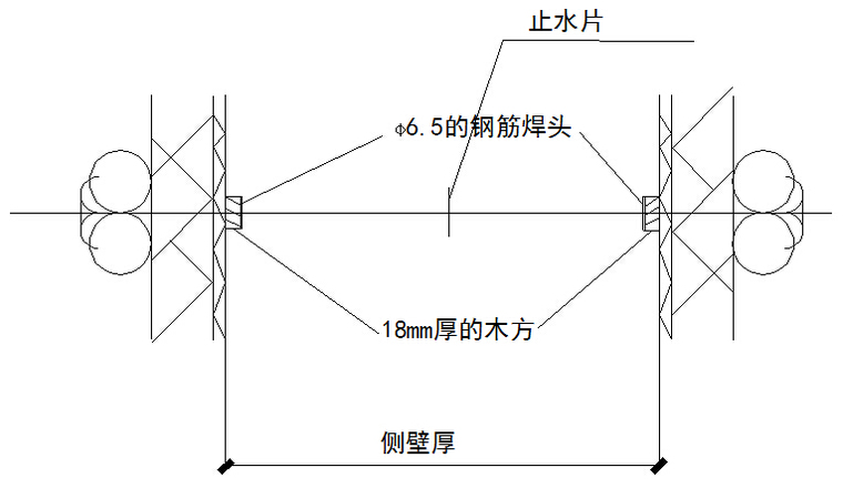 市政工程厂区道路施工方案（109页）-止水对拉螺杆详图做法