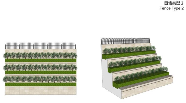 [重庆]西郊医院城市高层住宅景观方案设计文本（PDF+66页）-围墙类型