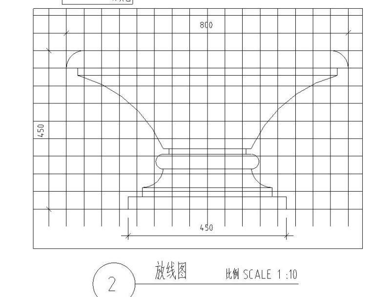 特色旱喷水景设计详图（钢筋混凝土结构）-放线图