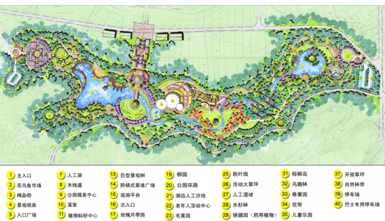 [四川]峨眉山市植物公园景观规划设计（科普公园+水上游乐园）-[四川]峨眉山市植物公园景观规划设计 2-1 景观规划总平面