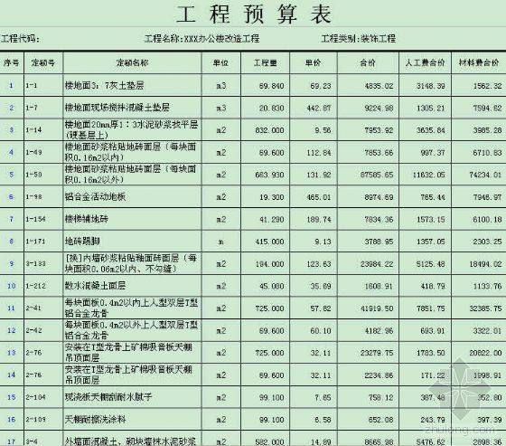 3层办公楼预算书资料下载-北京某办公楼改造工程预算书