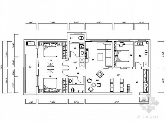 客厅天花吊顶设计图资料下载-现代风格三居室装修设计图（含效果）