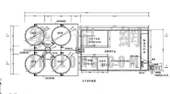 隔油调节池资料下载-某禽类加工厂污水处理工艺图