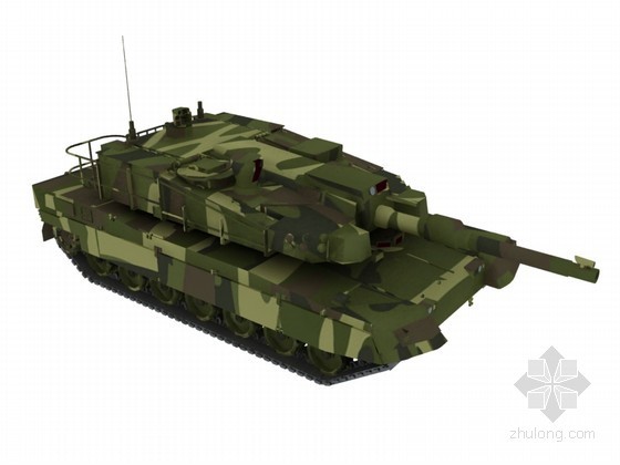 坦克坦克模型资料下载-迷彩坦克3D模型下载