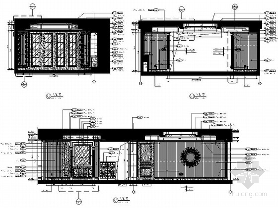 [杭州]欧式复式样板房设计装修图客厅餐厅立面图 
