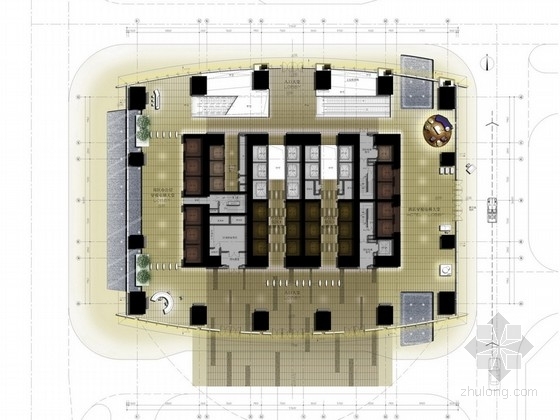 办公空间室内设计文本资料下载-某现代金融中心办公空间室内设计方案