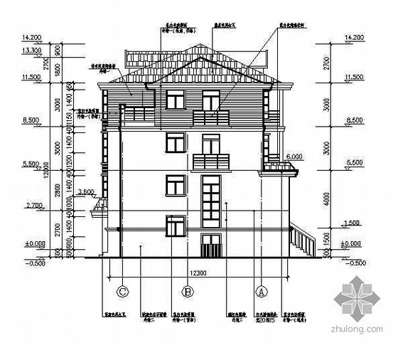 某三层联排别墅建筑施工图-2