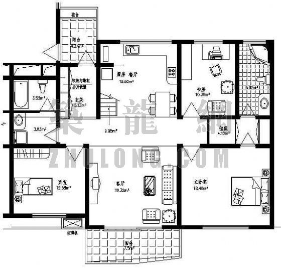 小区住宅平面设计资料下载-某住宅户型平面设计方案